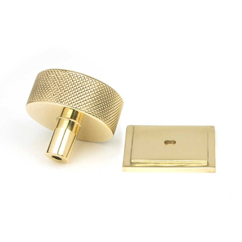 38mm Square Knob, Polished Brass