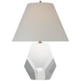 Thomas O'Brien Anthenee 25" Table Lamp in Alabaster with Linen Shade