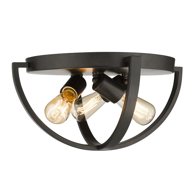 Plafonnier encastré 3 lumières 14,13 po Petitt, Bronze étrusque