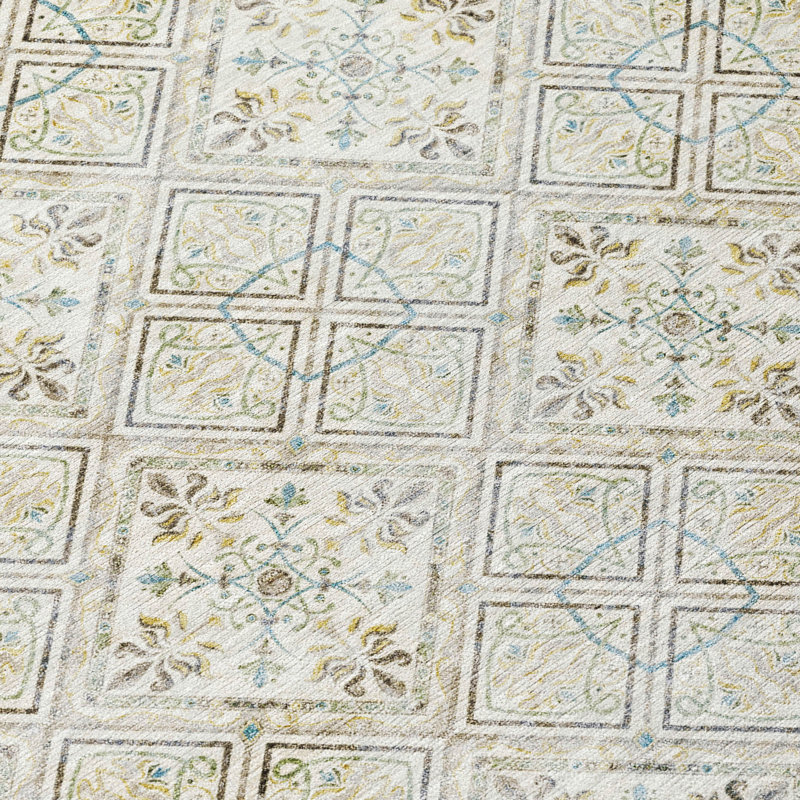 Machine Washable Indoor/Outdoor Chantille ACN2692 Casual Rug, 1'8" x 2'6", Ivory