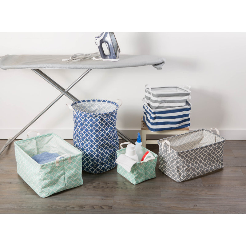 Sedgwick Fabric Laundry Hamper with Handles, Blue, Extra Large ( 10.5" H x 17.5" W x 12.5" D )
