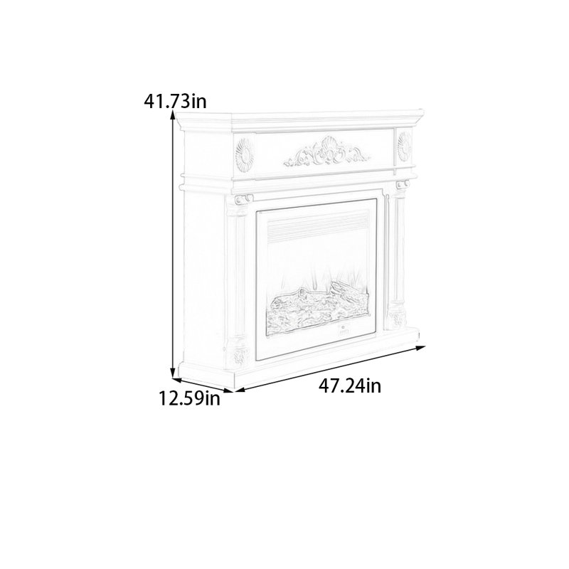 Foyer moderne moderne avec des sculptures élégantes, H 41,73 po x l 47,24 po x P 12,59 po, Blanc