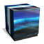 Reverse Printed Beveled Art Glass Cocktail Table End Table