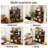 Medieval Style 43.3'' H x 39.4'' W Bookcase, Bookshelf Open Display Shelves for Living Room