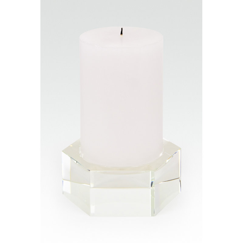 Crystal Tabletop Votive Holder, 4.75" H x 5.25" W x 5.25" D
