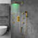 Trialo Solid Brass Color Changing LED Rain Shower Head with Adjustable Jets