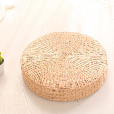 Coussin de siège plat en paille, repose-pieds fait à la main, repose-pieds repose-pieds pour la méditation, zen, pratique du yoga ou bouddha 45 cm