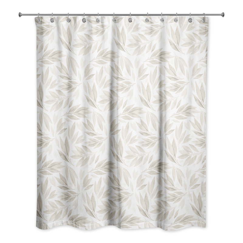 Rideau de douche simple à motif floral Derome, Beige
