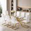 Ensemble de salle à manger rectangulaire moderne en verre avec cadre géométrique et chaises en porte-à-faux-854250957-844563417-854250967