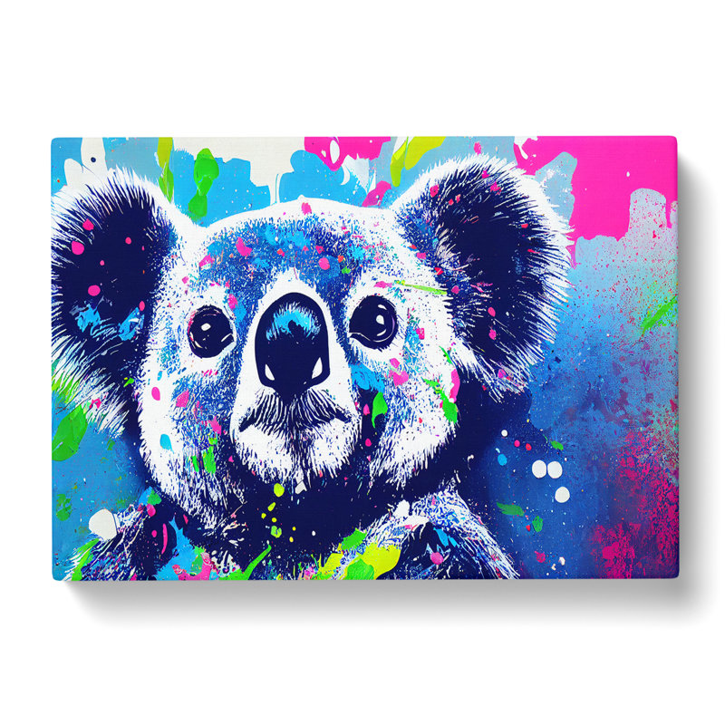 Koala Bear Splashed Vol.2 Abstract - Wrapped Canvas, 40cm H x 60cm W x 3cm D