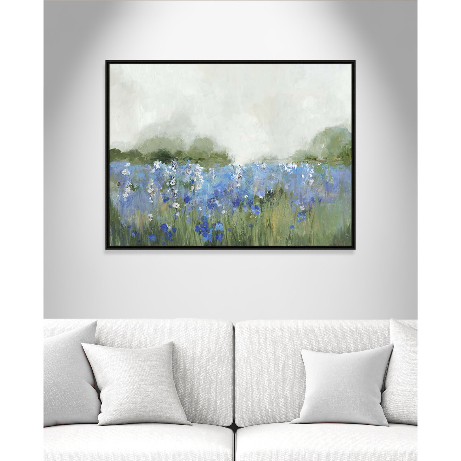 Meadows Bluebels Field "Meadows Bluebells Field" Print, 31.5" H x 41.5" W x 2" D, Espresso Framed