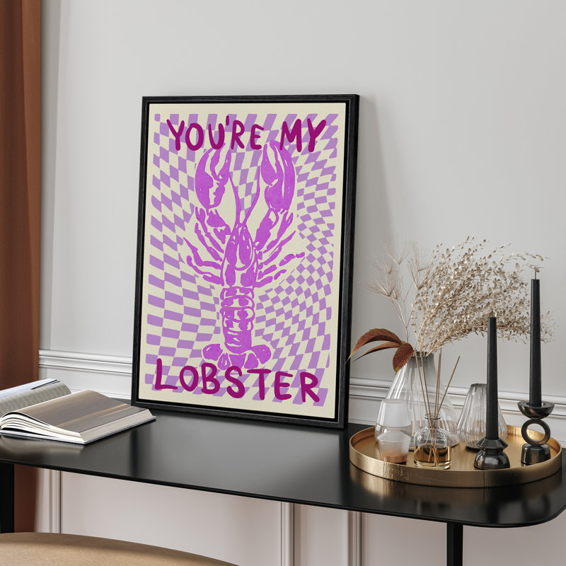 «I'm My Lobster Puurple Art Kitchen», affiche numérique, cuisine amusante, décoration murale, Noir, H 24 po x l 16 po