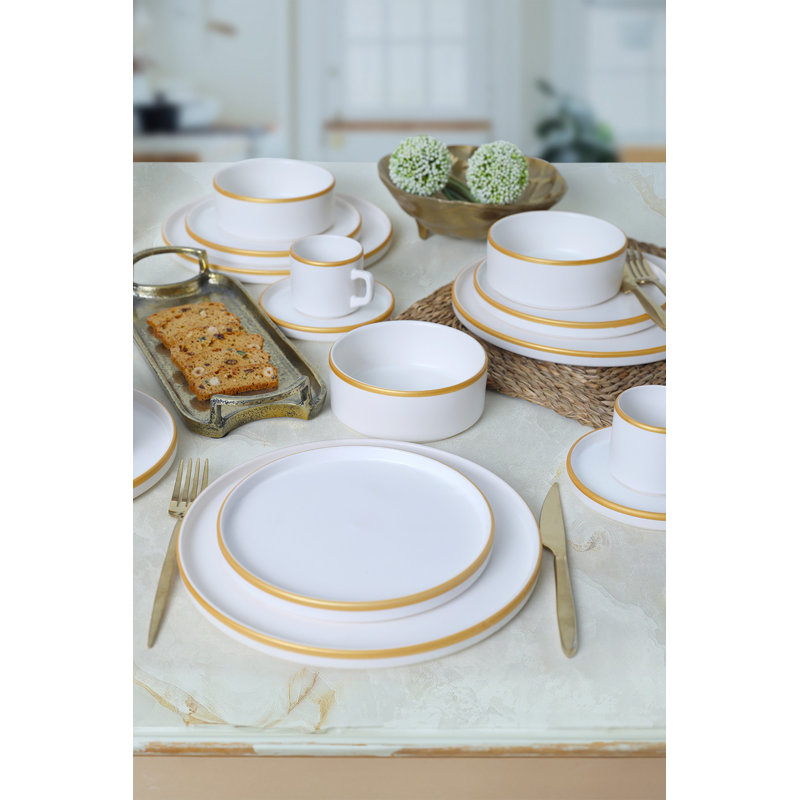 Ensemble de service de petit-déjeuner en céramique Urban Stripe (ensemble de 20)