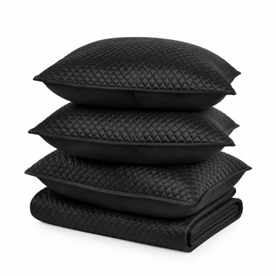 Diamond 4-Piece Sateen Fabric Quilt Set