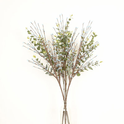36" Artificial Eucalyptus Berry Twig Branch For Vase Filler, Farmhouse Greenery Foliage Long Stem Floral Bulk Bouquet For Wedding Christmas Day Party