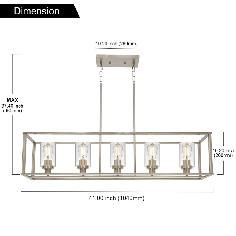 Channah 5 - Light Kitchen Island Pendant, Brushed Nickel