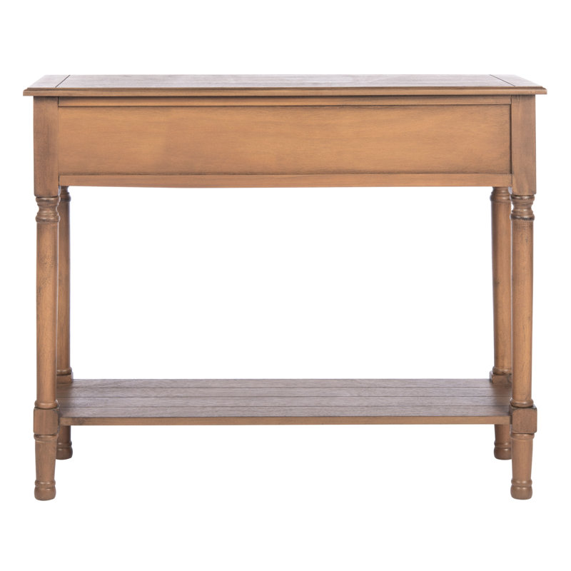 Primrose Warm Brown Wood & Metal Console Table with Storage