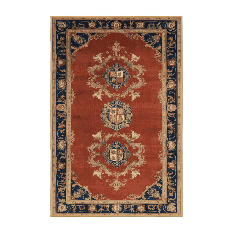 Tapis brun français lavable à la machine, Rectangulaire 2 pi x 3 pi