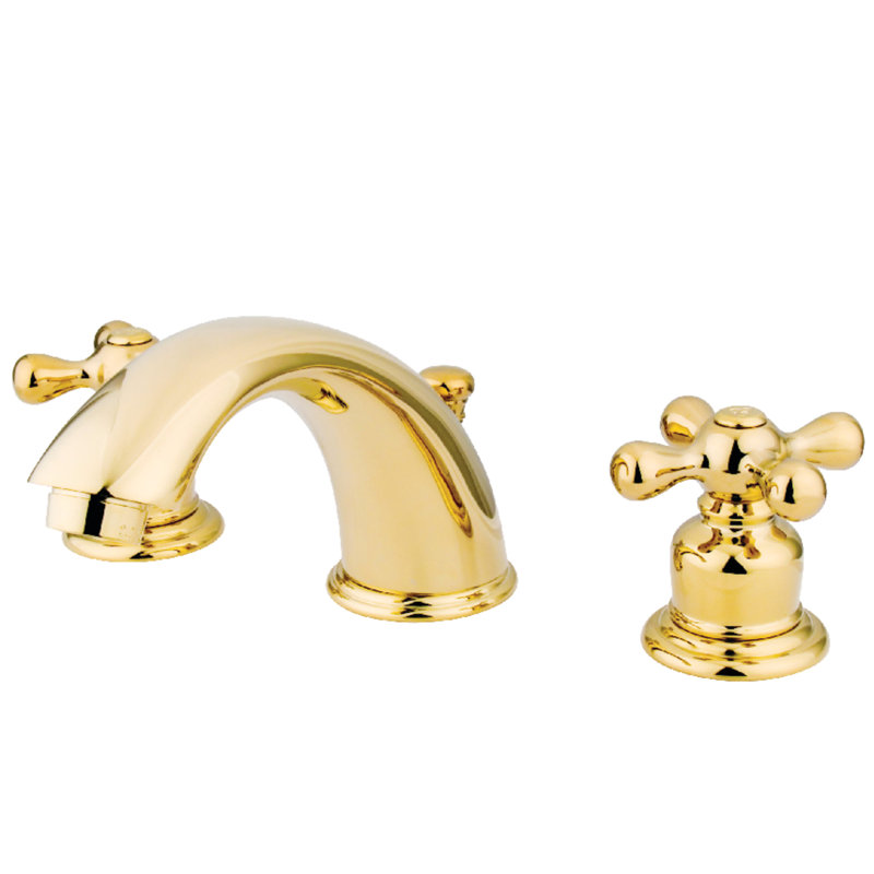 Robinet de salle de bain espacé avec ensemble de drain Victorian, Laiton poli