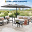 Parasol de patio rectangulaire de 15 pi avec lumières solaires et base inclus - Grand parasol de patio-1187324854