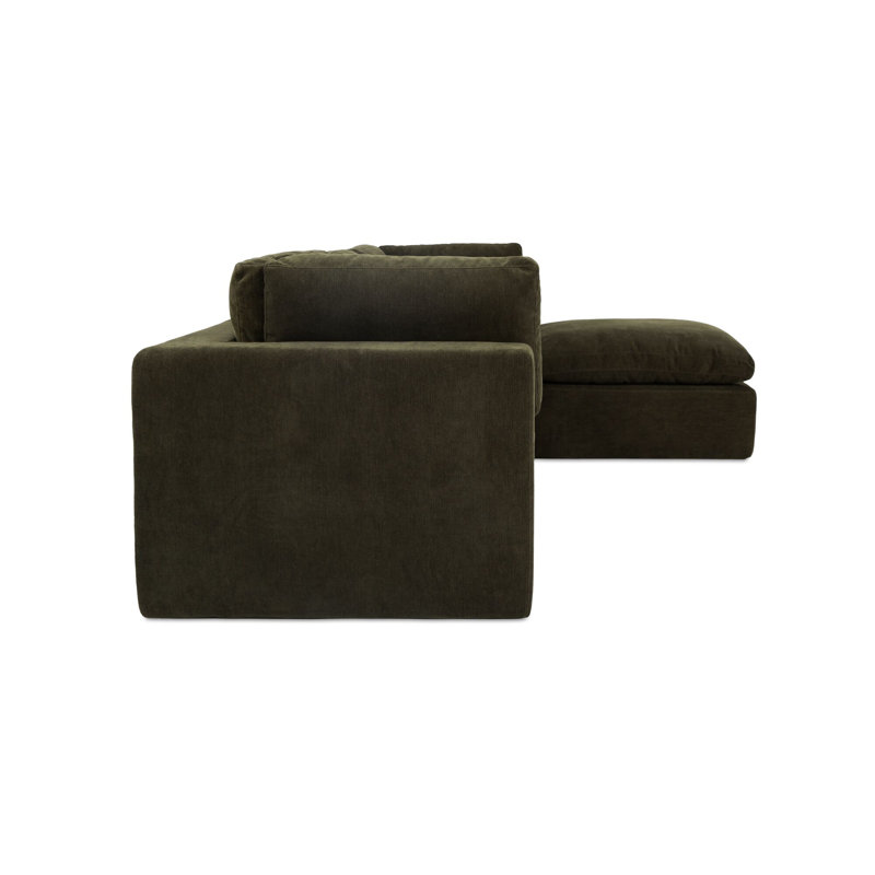 Cates Lounge Modular Sectional Pebble, Green Polyester