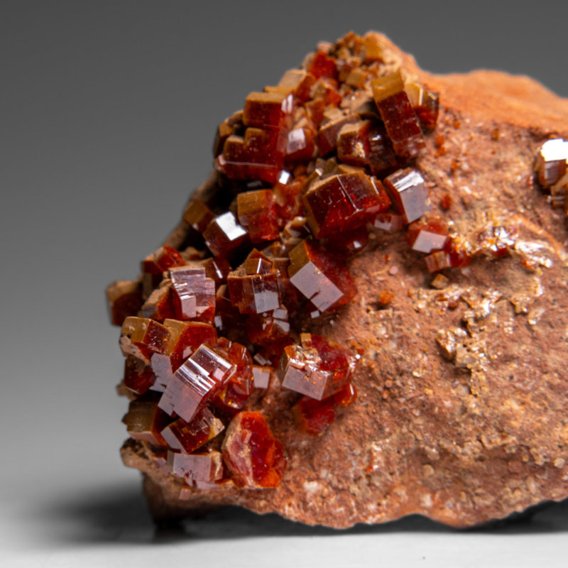 Vanadinite Crystal Cluster On Matrix From Morocco (587.5 Grams)