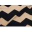 Tapis beige / noir rayé en laine tissé à la main rectangulaire 5 pi 7 po x 7 pi 11 po Cedorah