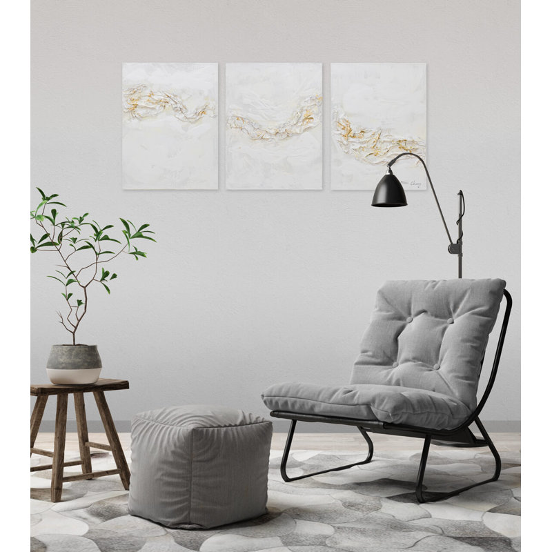 Concealing Details - 3 Piece No Frame Painting on Canvas