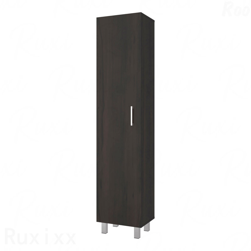 Stained Walnut Storage Cabinet With Fixed Shelf, Walnut