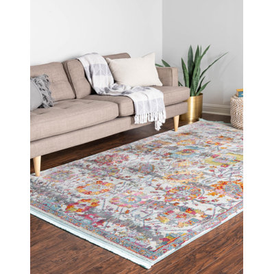 Tapis orange / gris / bleu Haefner