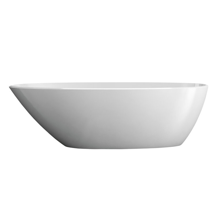 Mozzano 2 67" Freestanding Bathtub in Volcanic Limestone with No Overflow Hole