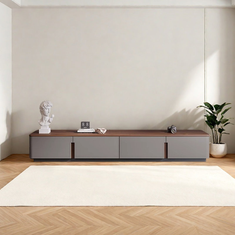 Meuble télé en bois de qualité supérieure, Brun / gris, 94.48"