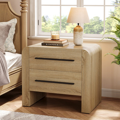 27.6'' W 2 Drawers Nightstand for Bedroom, Living Room