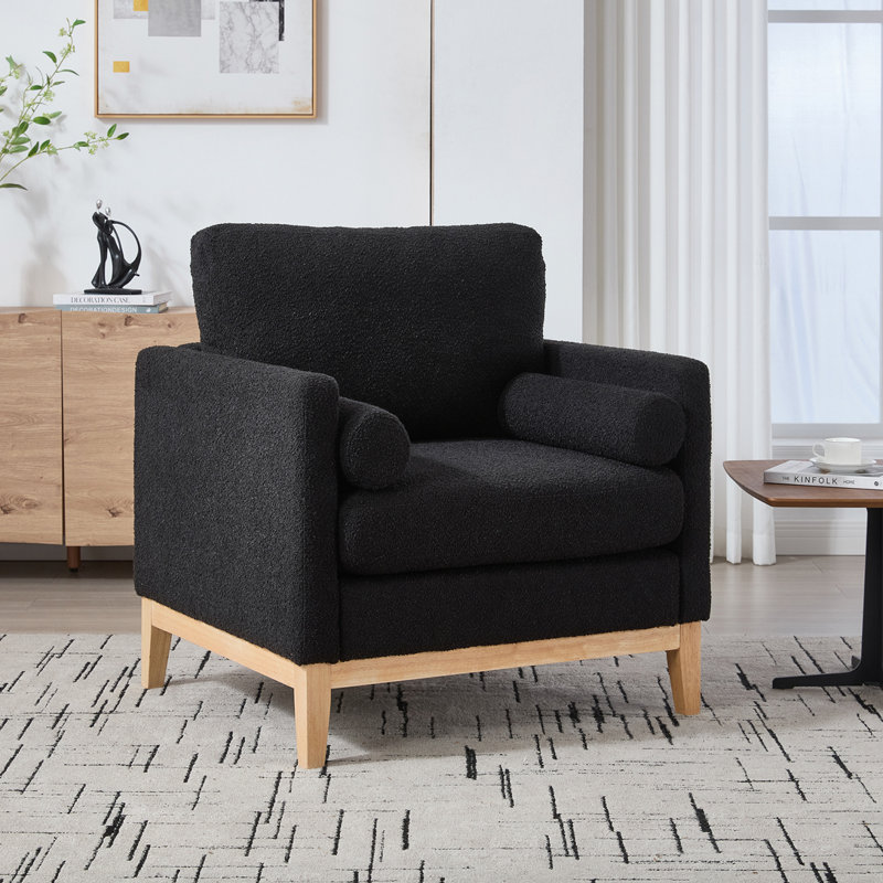 Fauteuil d'appoint 35,4 po, Noir, Noir, Non