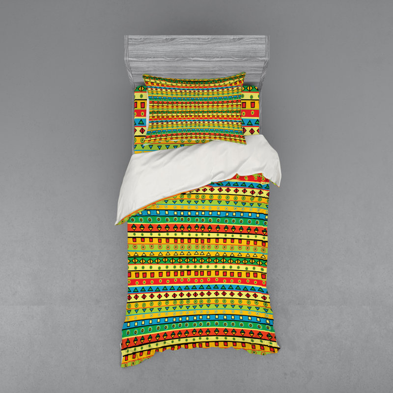 Rustic Polyester Striped Duvet Cover, Twin XL Duvet Cover + 2 Additional Pieces