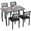 Ensemble de table de salle à manger pour 4 pièces, ensemble de cuisine à structure en métal 5 pièces avec chanfrein - Mobilier de salle à manger pour petits espaces, appartement, studio, petit-déjeuner-2049198476-2049198478