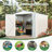 8X6 Ft Metal Tool Shed With Pitched Roof And Lockable Door, Waterproof, - Cracking, Courtyard Applicable For Bike Sundries Storage, Side Window Airflow, High Strength, Quick Installation-122098293