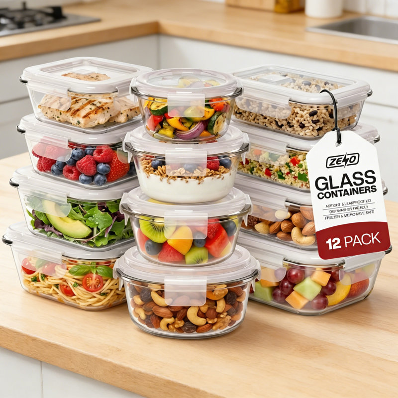 1050ml Glass Food Storage Container