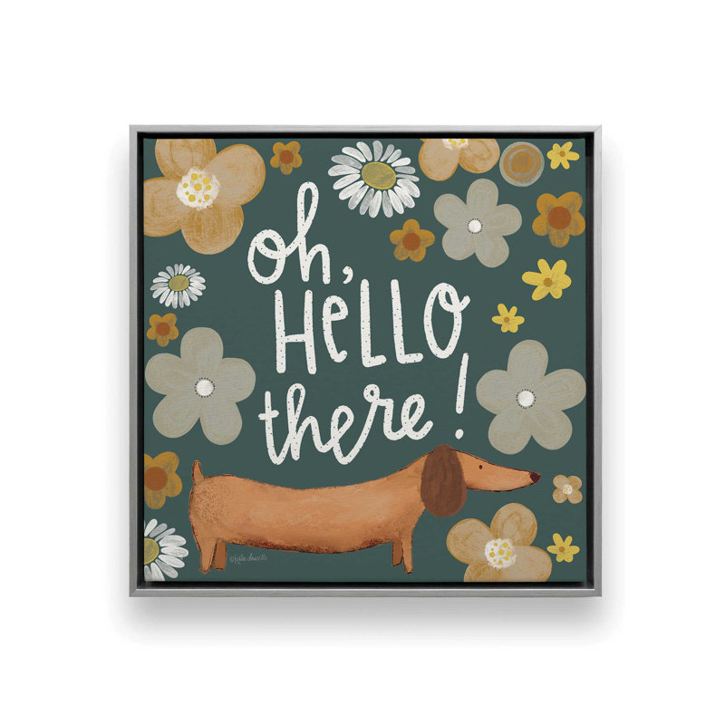 Oh Hello There by Katie Doucette Art Print, Toile avec cadre, Argent, L 20 po x H 20 po