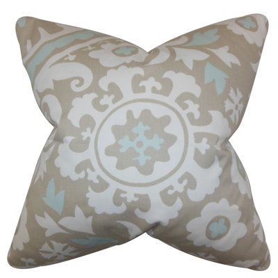 Housse de coussin décoratif floral puits
