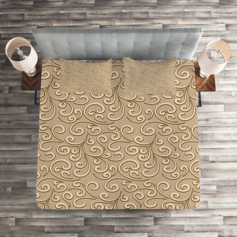 Traditional Polyester Floral Coverlet, King Bedspread + 2 Shams