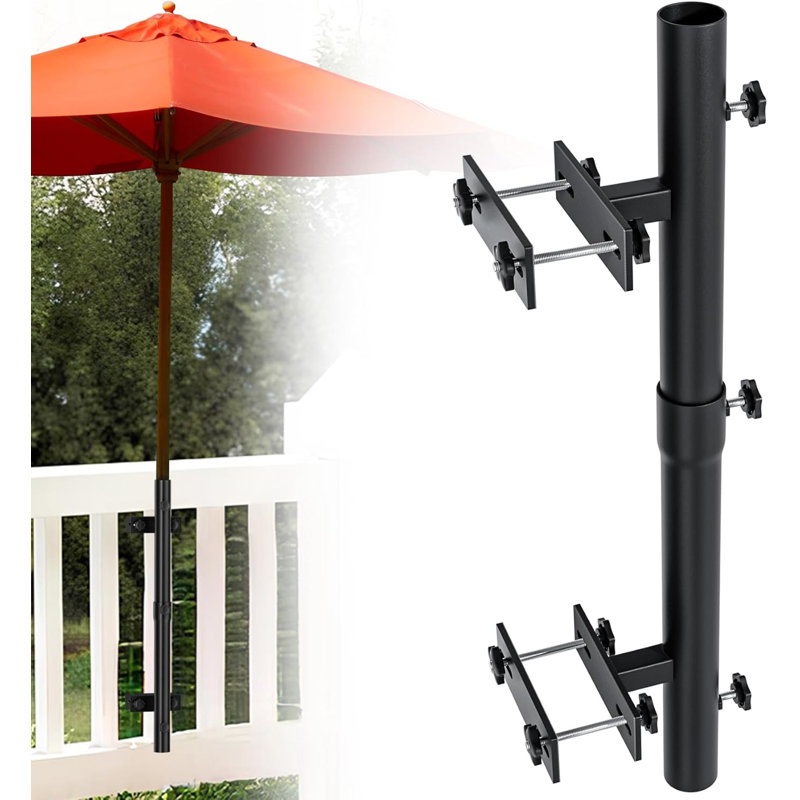 Porte-parapluie de patio robuste pour rampe de terrasse