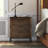 Kaveah Solid + Manufactured Wood Rustic Wood Side Table with AC/USB in Distressed Riverstone