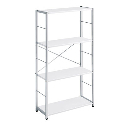 Bibliothèque blanche et chrome à 4 niveaux