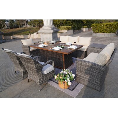 Algird 7 Piece Rattan Sofa Seating Group with Cushions -  Lark Manorâ¢, 2593DAAF89DD40AA971AE9FB30CE145D