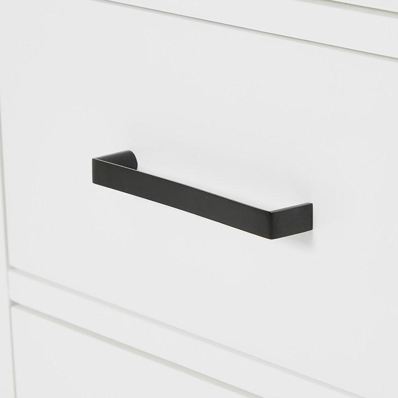 60" Single Sink Bathroom Vanity, White, Matte Black