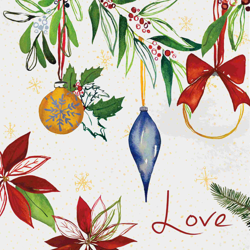 «Christmas II» par Harriet Sussman - peinture sur toile tendue, H 30 po x l 30 po