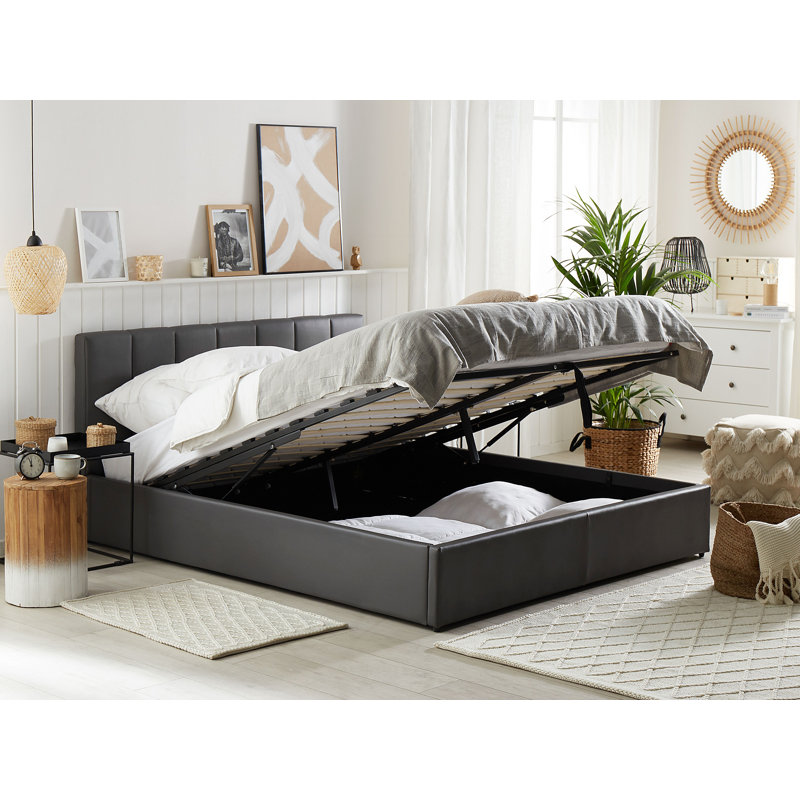Dreux Upholstered Ottoman Storage Bed, European Kingsize (160 x 200cm), Grey