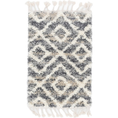 Tapis gris à motif géométrique Mitzy