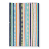 Chromatic Striped Area Rug in Blue/Orange/Pink